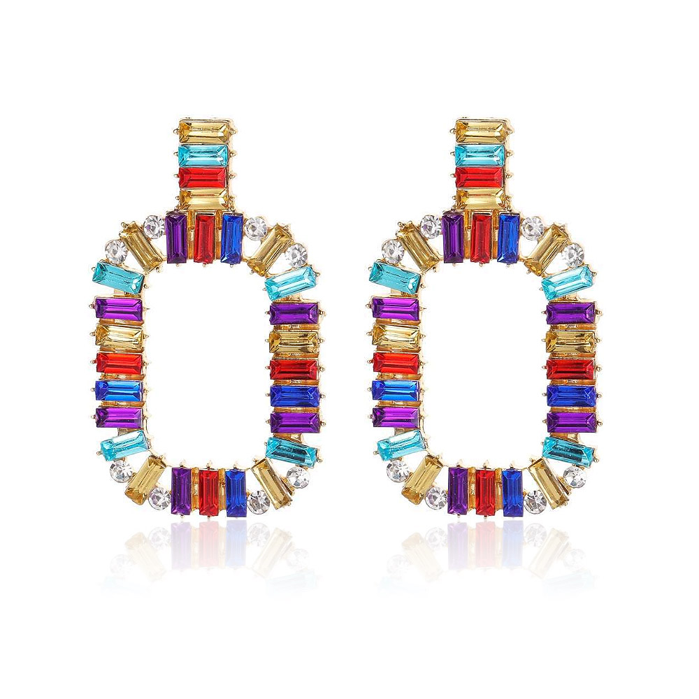 Multi Color Stones Earrings